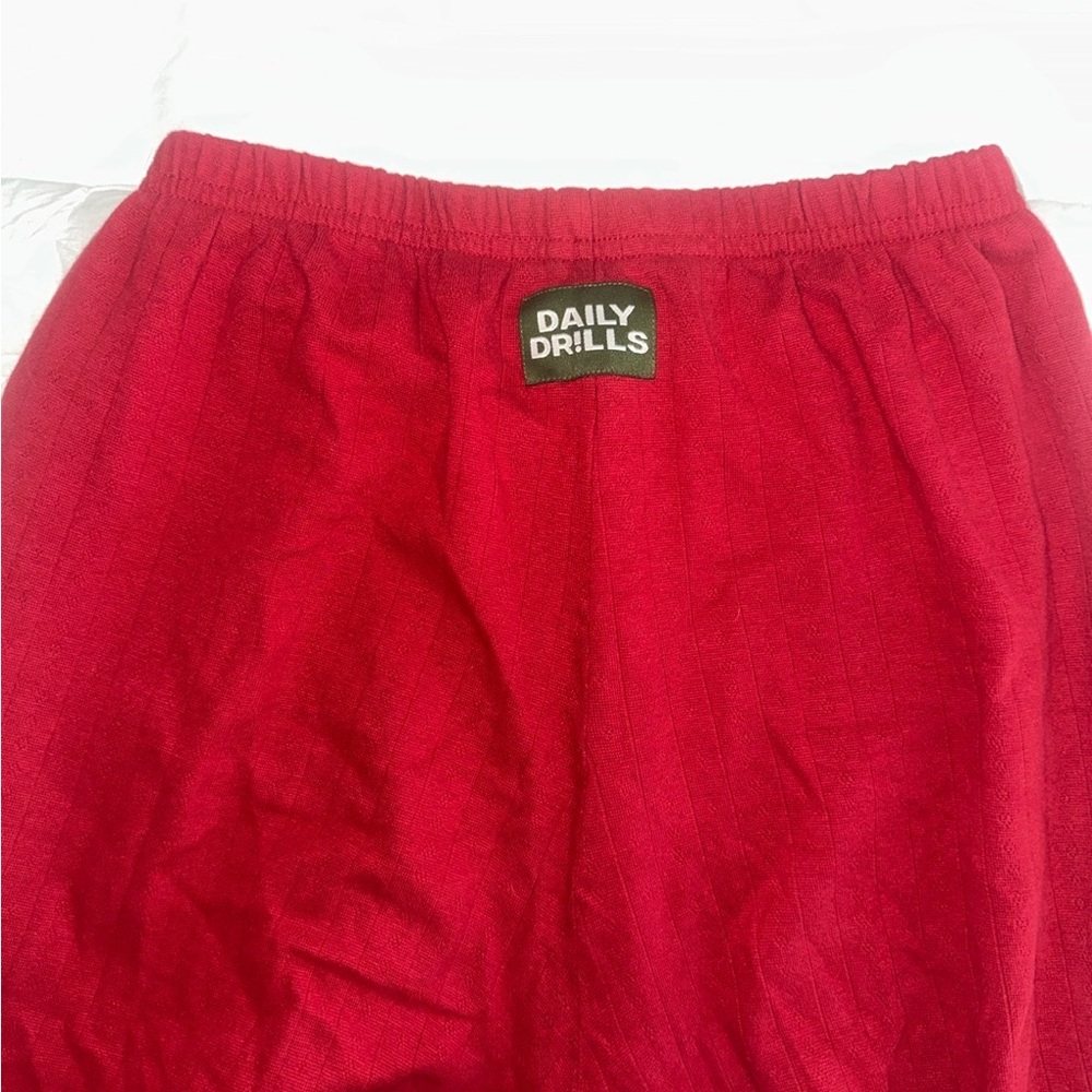 Daily Drills Red Pointelle pants